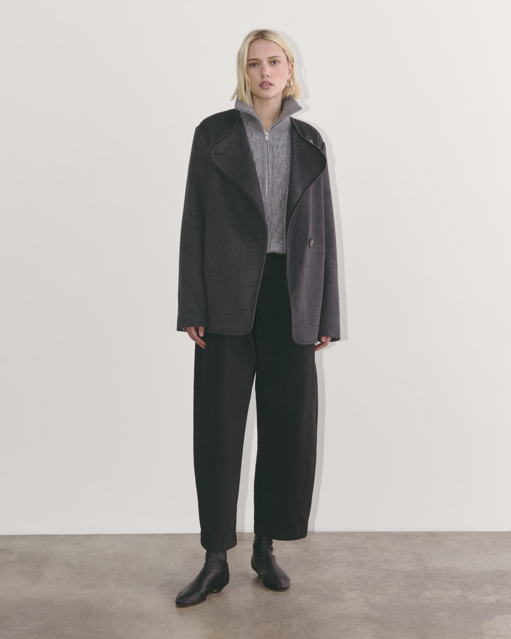 The October Coat | Dark Charcoal Melange