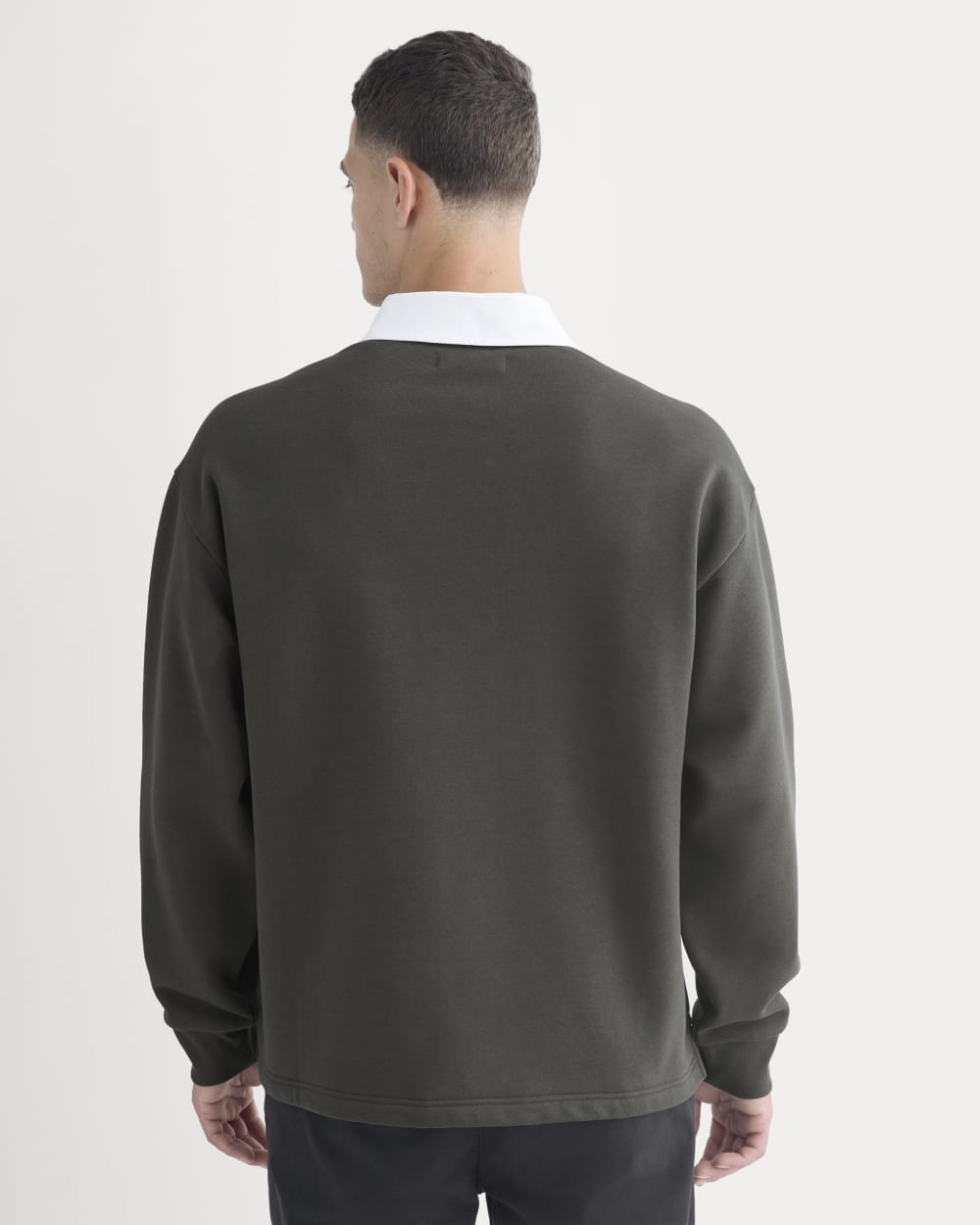 Luxe Fleece Rugby Polo | Washed Black