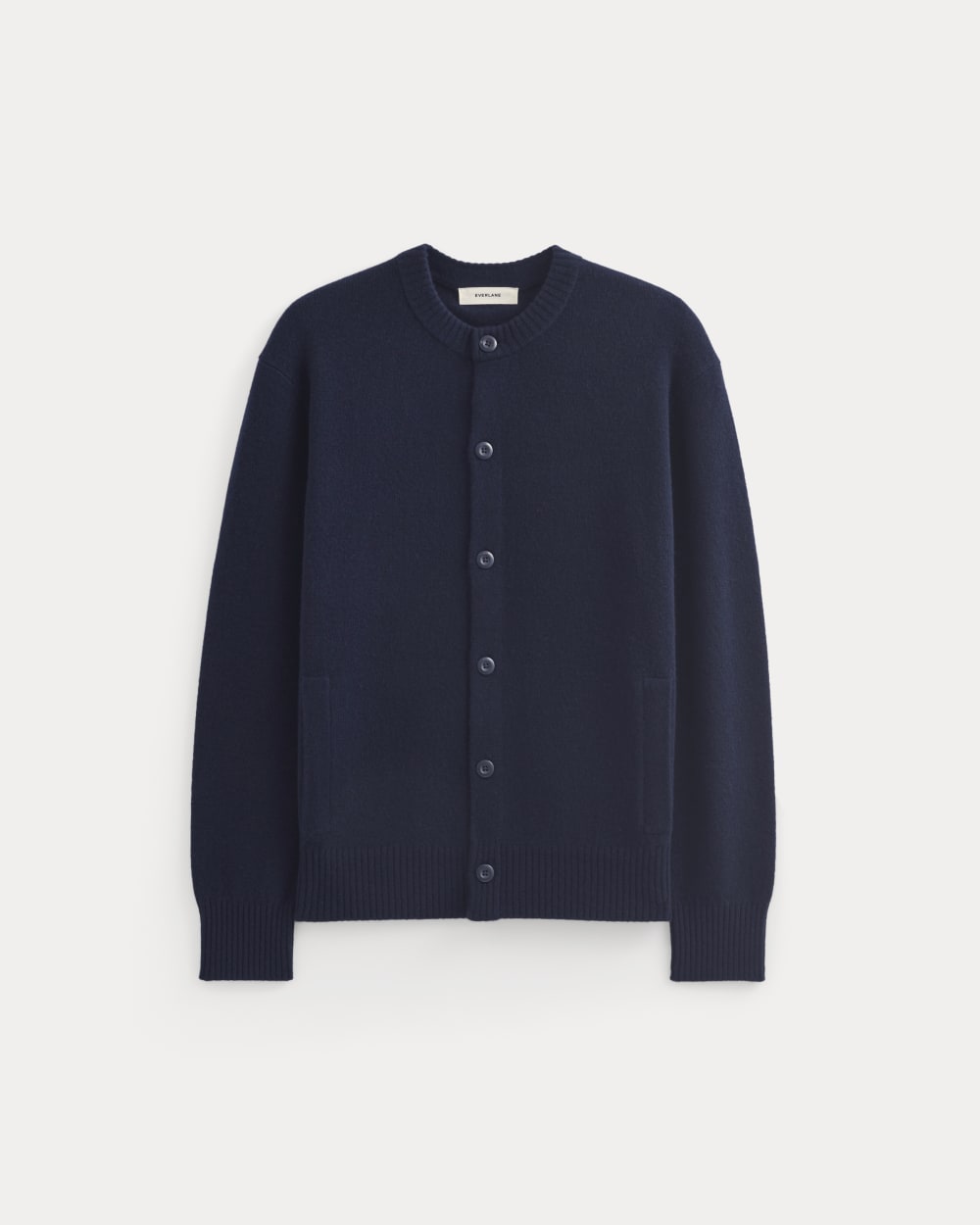 Luxe Merino Crew Cardigan | Deep Navy