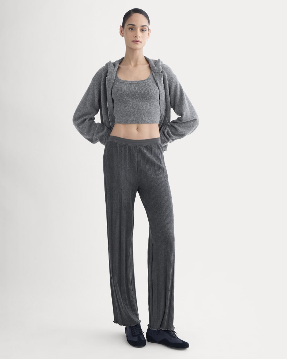 Lounge Rib Pant | Heathered Soot