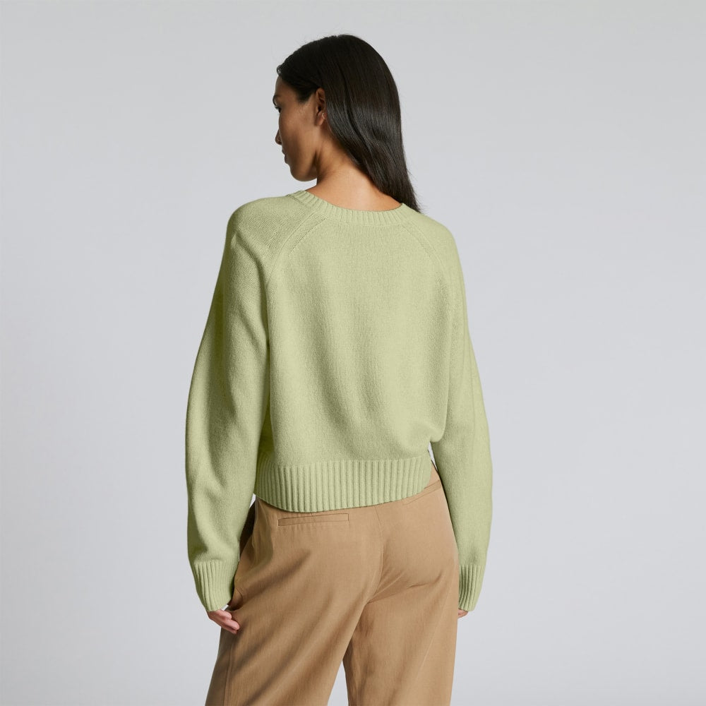 The Cashmere Boxy Crew | Seafoam Green