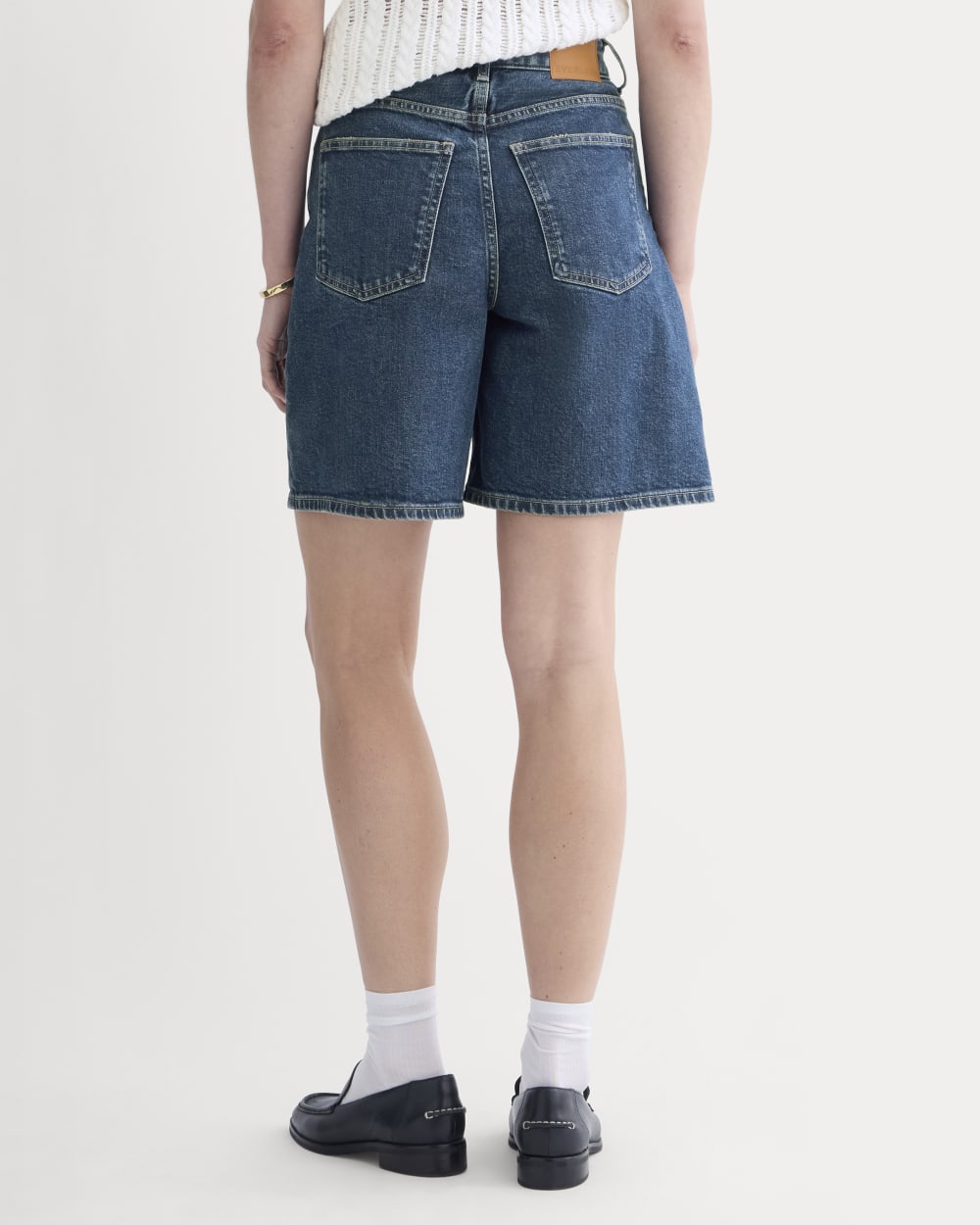 The Long A-Line Denim Short | Dark Indigo