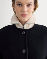 The Cocoon Coat in Wool | Black