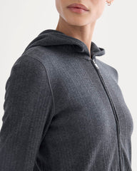 Lounge Rib Hoodie | Heathered Soot
