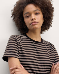 The Box-Cut Tee in Essential Cotton | Artist Clay / Black | No Pocket