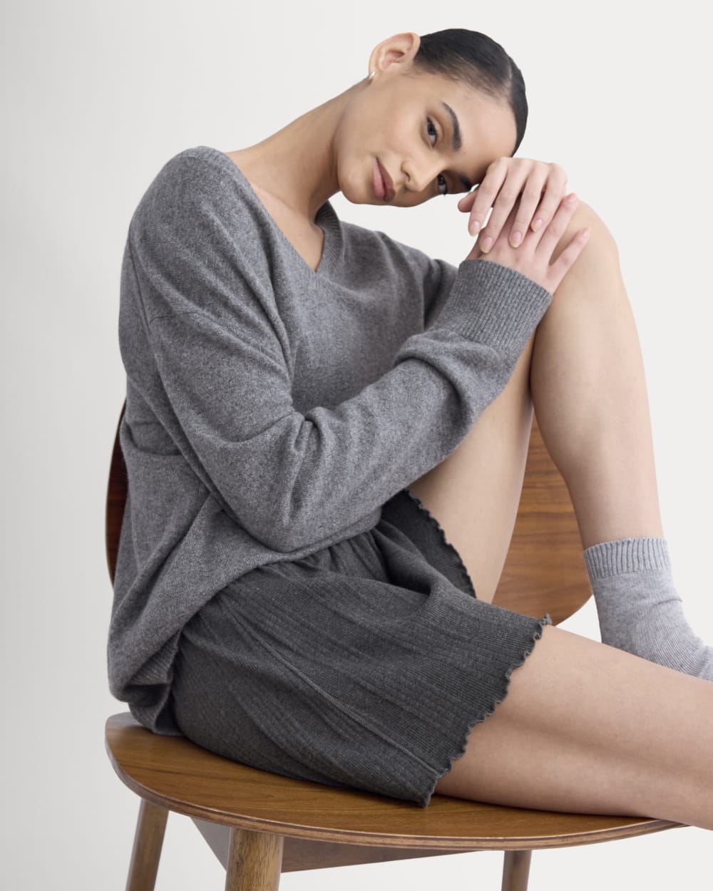 Lounge Rib Short | Heathered Soot