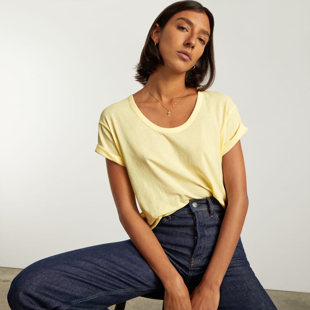 The Air Scoop-Neck Tee | Pastel Yellow