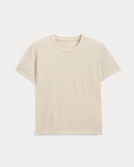The Box-Cut Tee in Essential Cotton | Heathered Oat | No Pocket