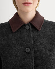 Italian Car Coat | Carbone/Black