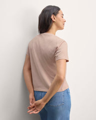 The Box-Cut Tee in Essential Cotton | Rose Smoke  | No Pocket