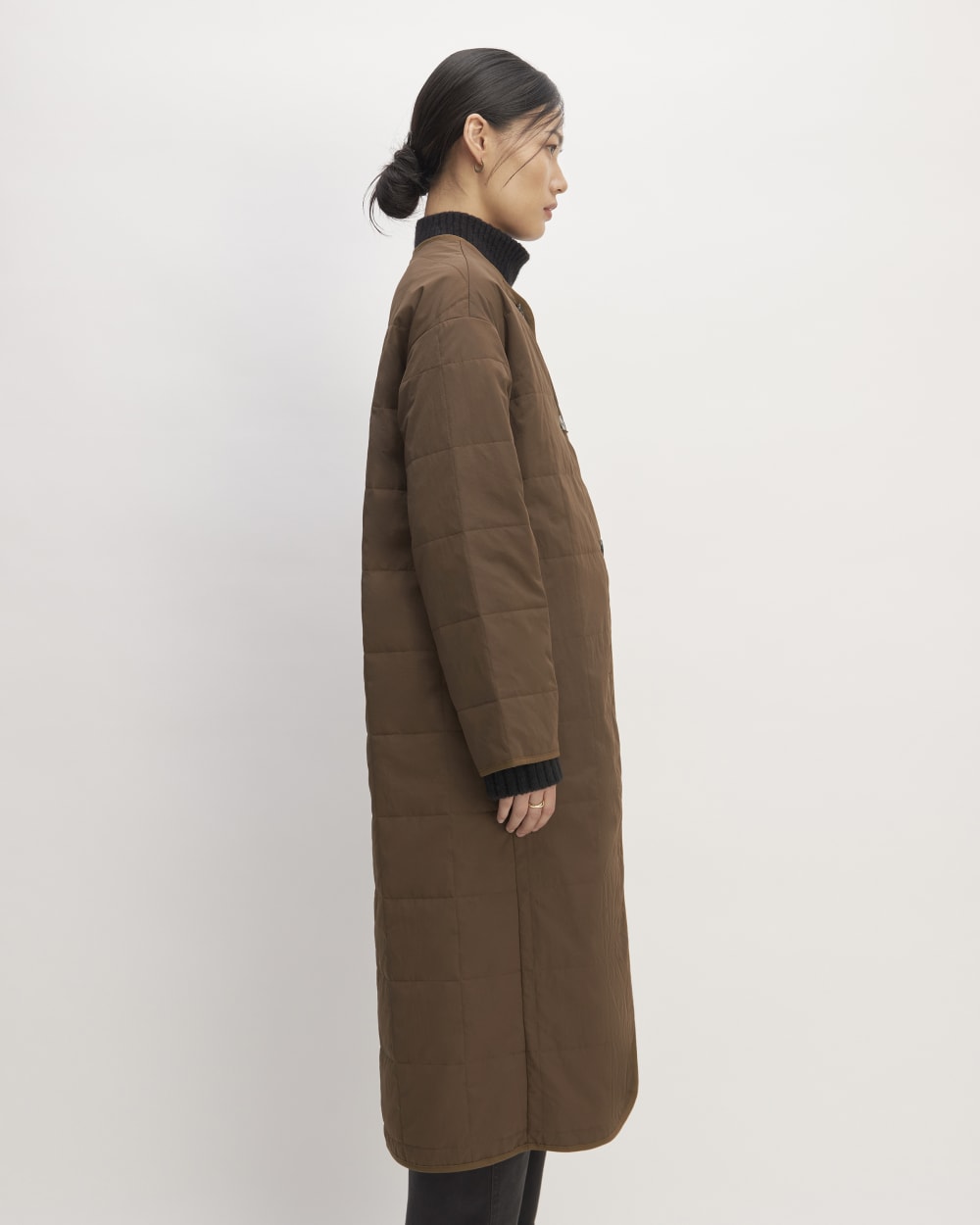 The ReNew Quilted Long Liner | Cocoa