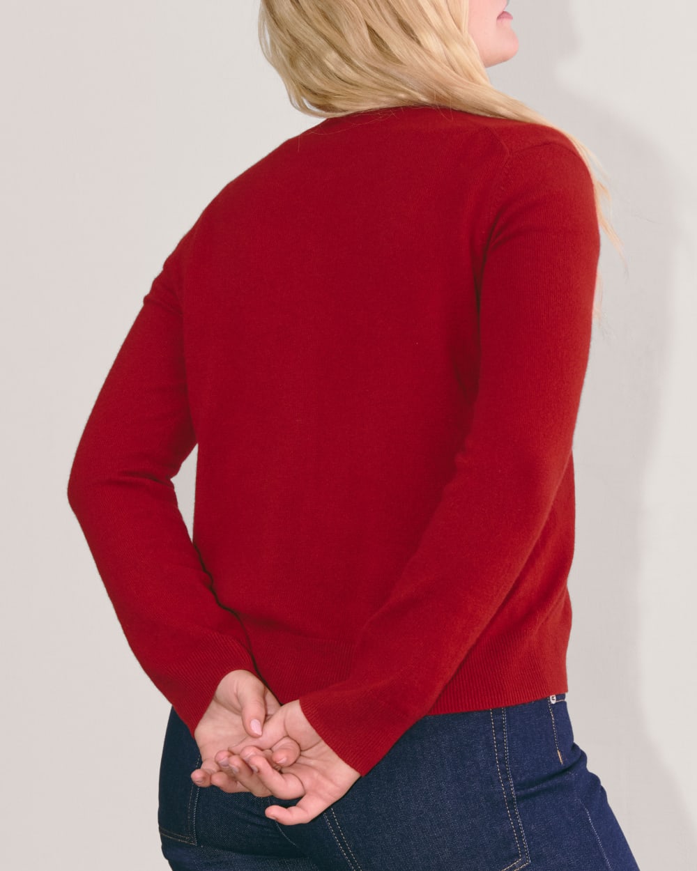 The Classic Cardigan in Cashmere | Berry Red