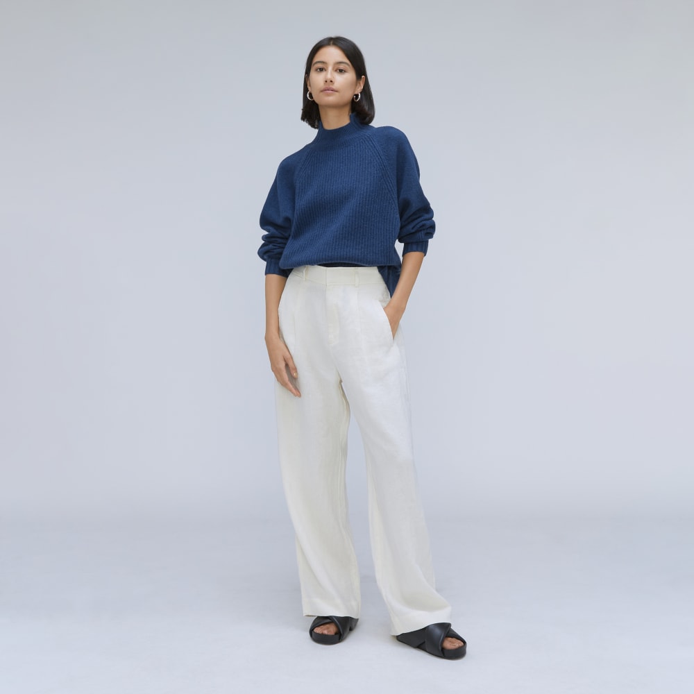 The Cashmere Ribbed Turtleneck | Bright Navy