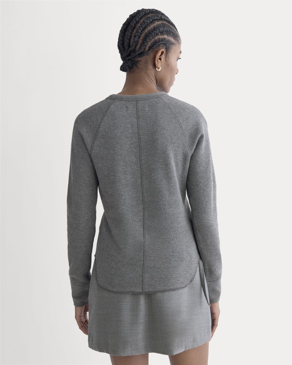 Slim-Fit Crew in Cozy Waffle | Heathered Charcoal