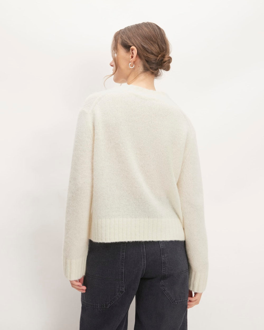 The Alpaca Cropped Crewneck Sweater | Snow