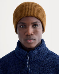 The Cashmere Ribbed Beanie | Heathered Toffee