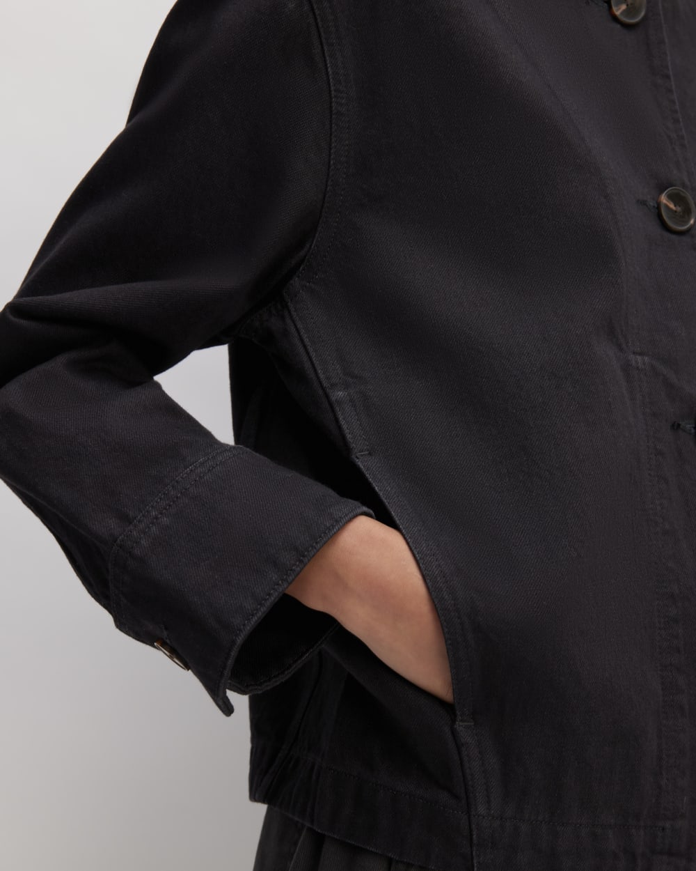 The Denim Barrel Jacket | Black