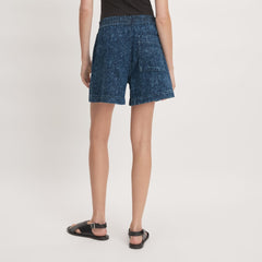 The Denim Utility Short | Dark Painterly Strokes