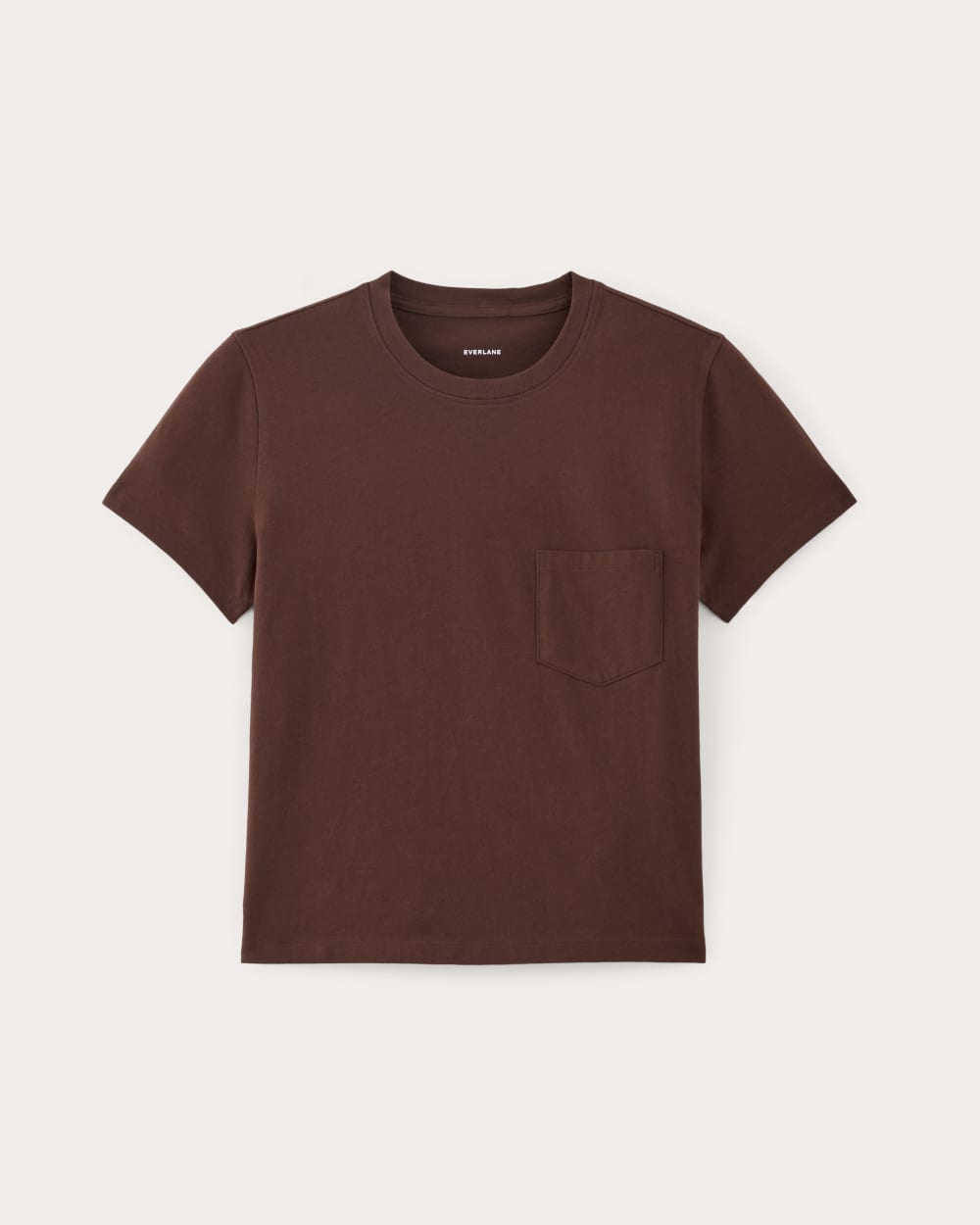 The Box-Cut Tee in Essential Cotton | Dark Mahogany | Pocket